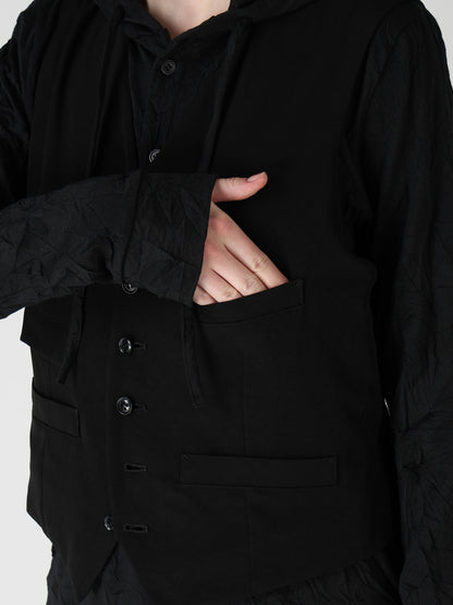 TA/PE CREPE DE CHINE COLLARLESS VEST