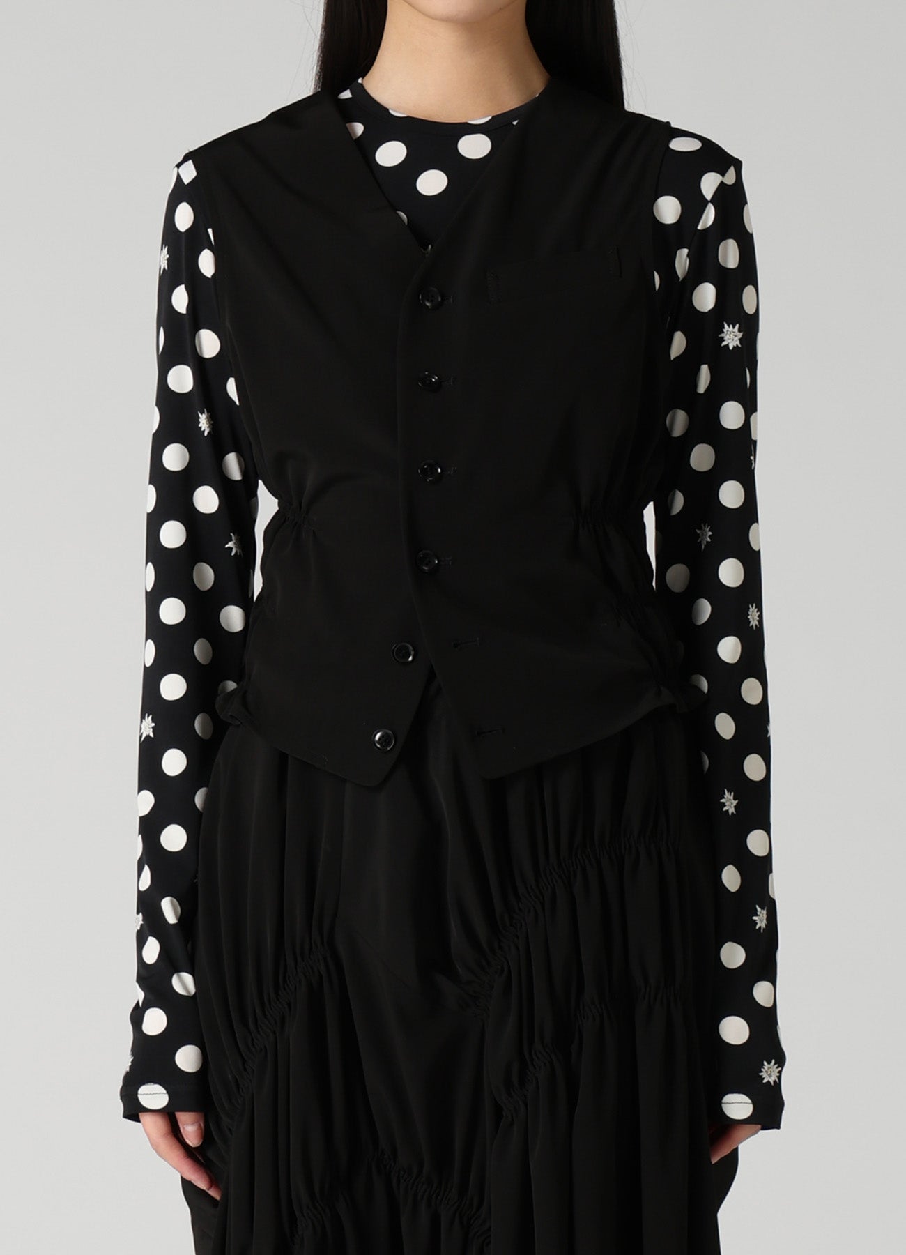 TA/PE SUPER VIYON TUSSER GATHERED VEST