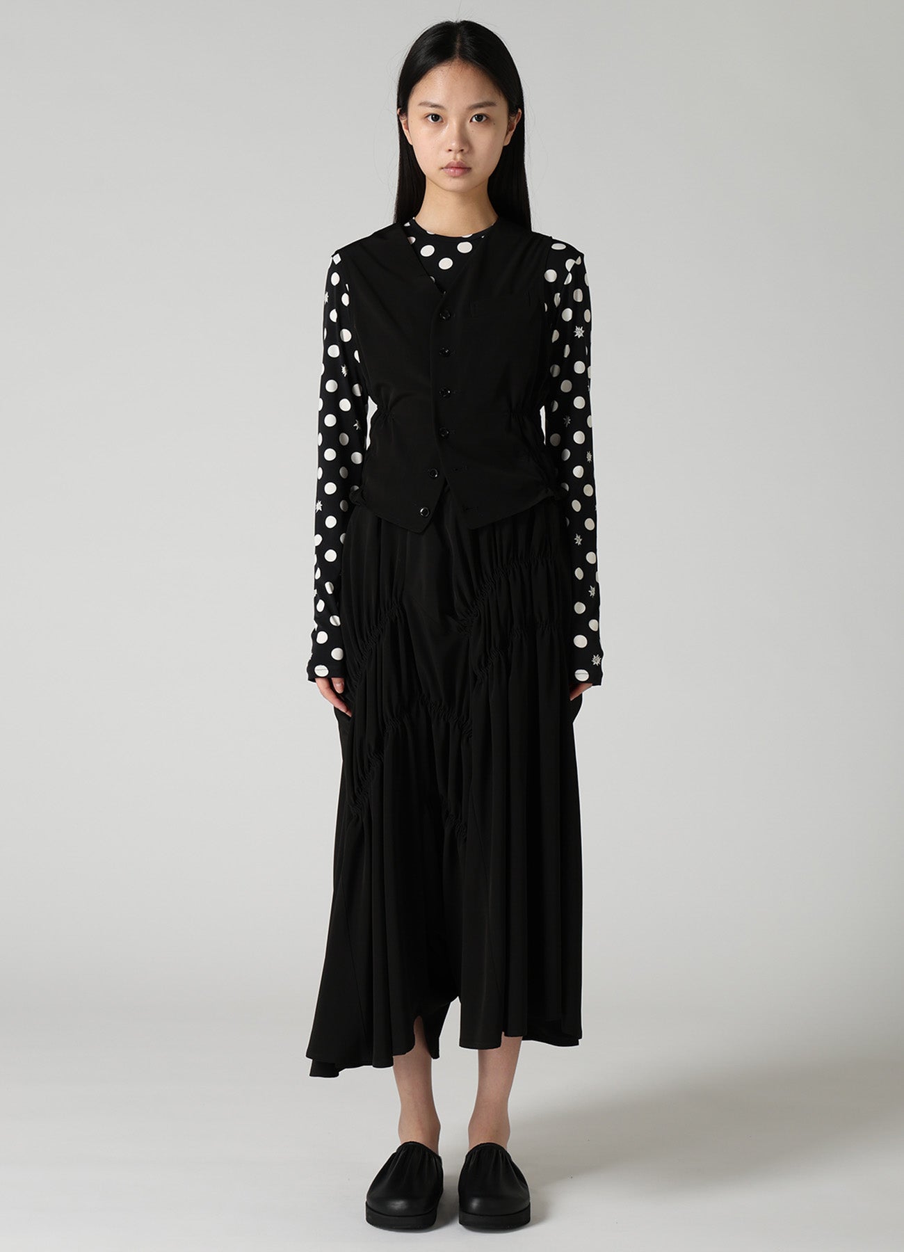 TA/PE SUPER VIYON TUSSER GATHERED VEST