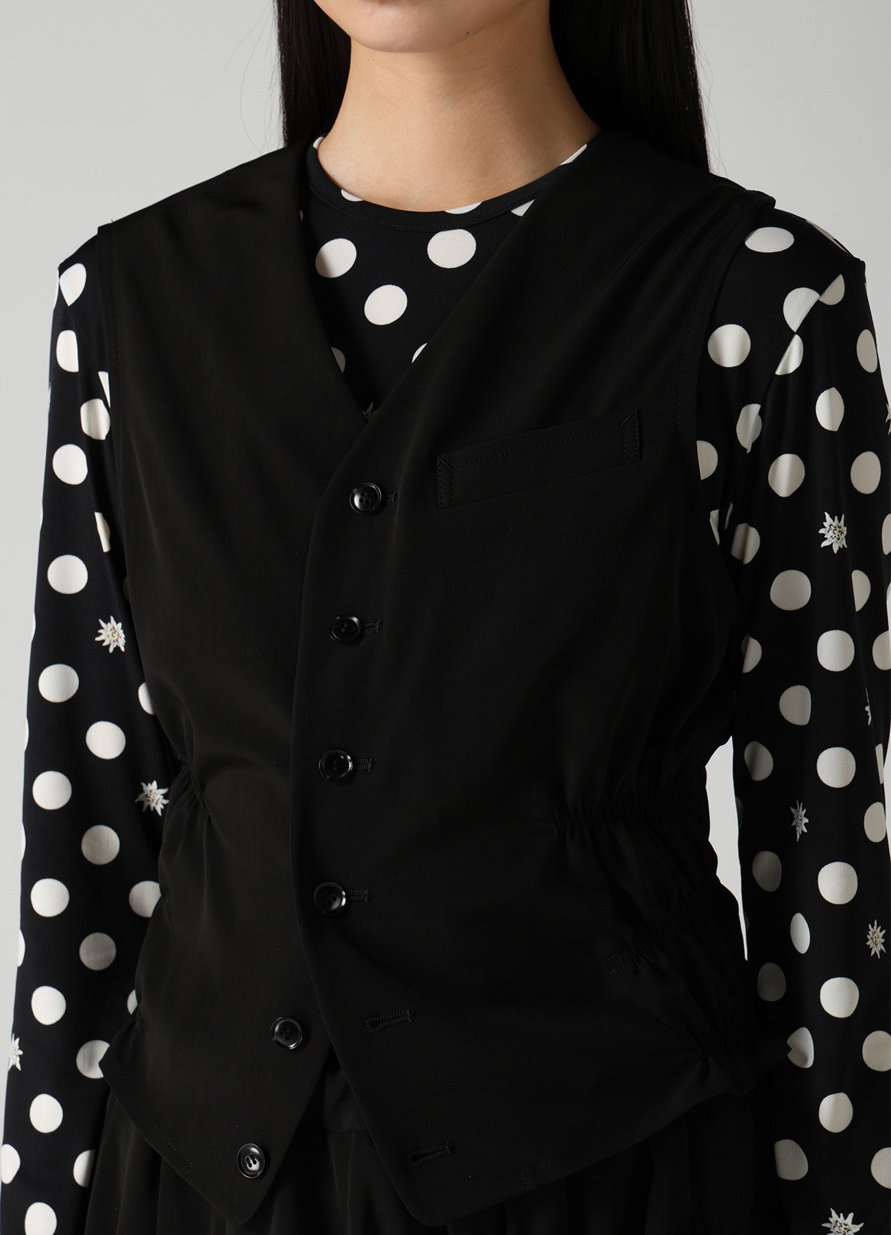 TA/PE SUPER VIYON TUSSER GATHERED VEST