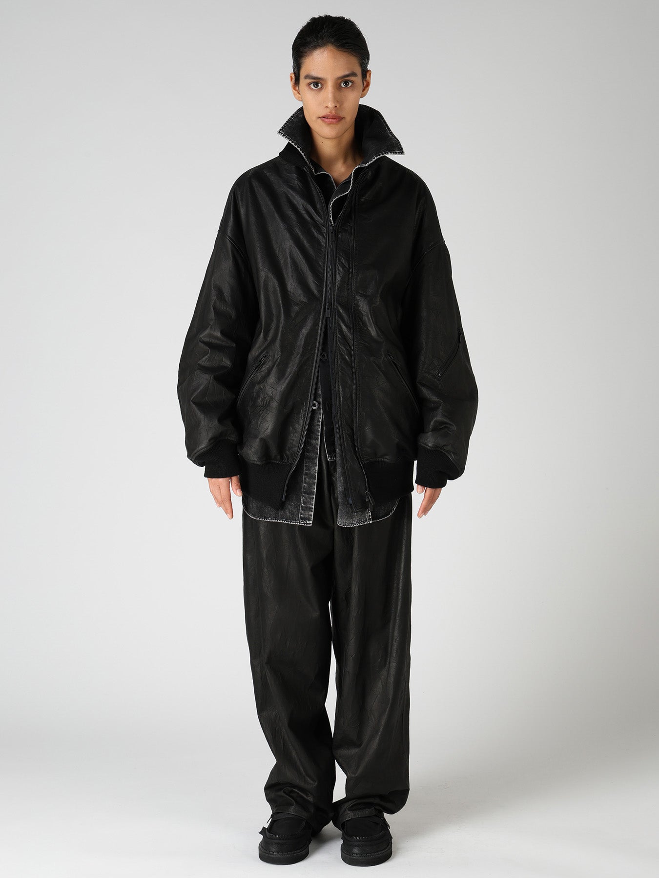 SOFT LEATHER DOUBLE ZIP BLOUSON