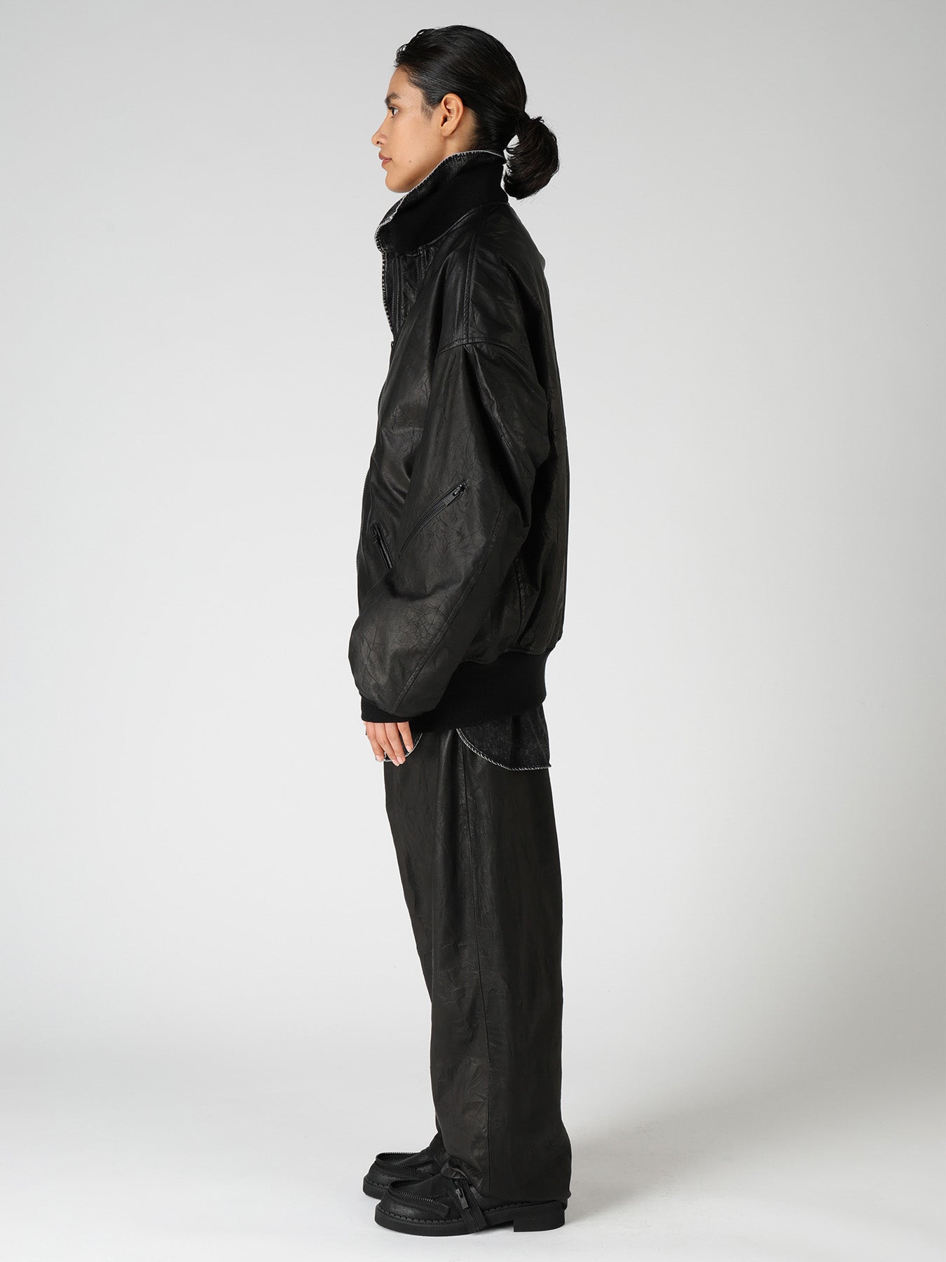 SOFT LEATHER DOUBLE ZIP BLOUSON