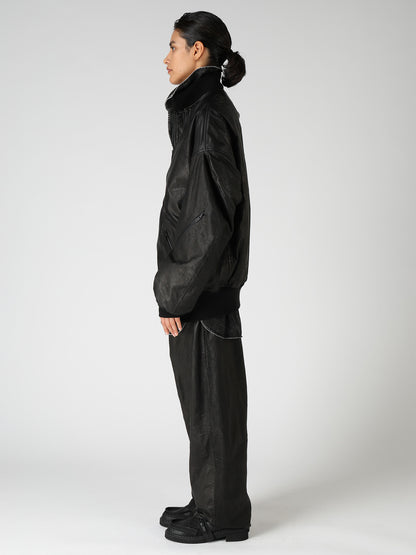 SOFT LEATHER DOUBLE ZIP BLOUSON