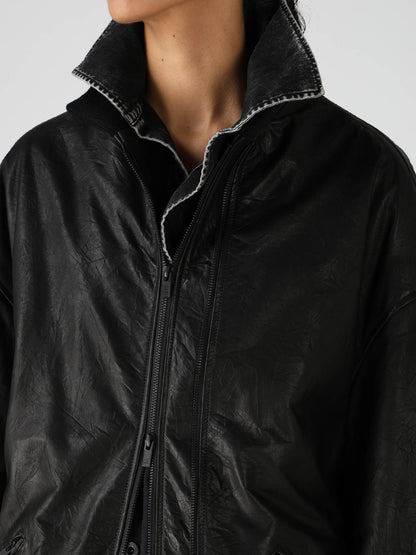 SOFT LEATHER DOUBLE ZIP BLOUSON