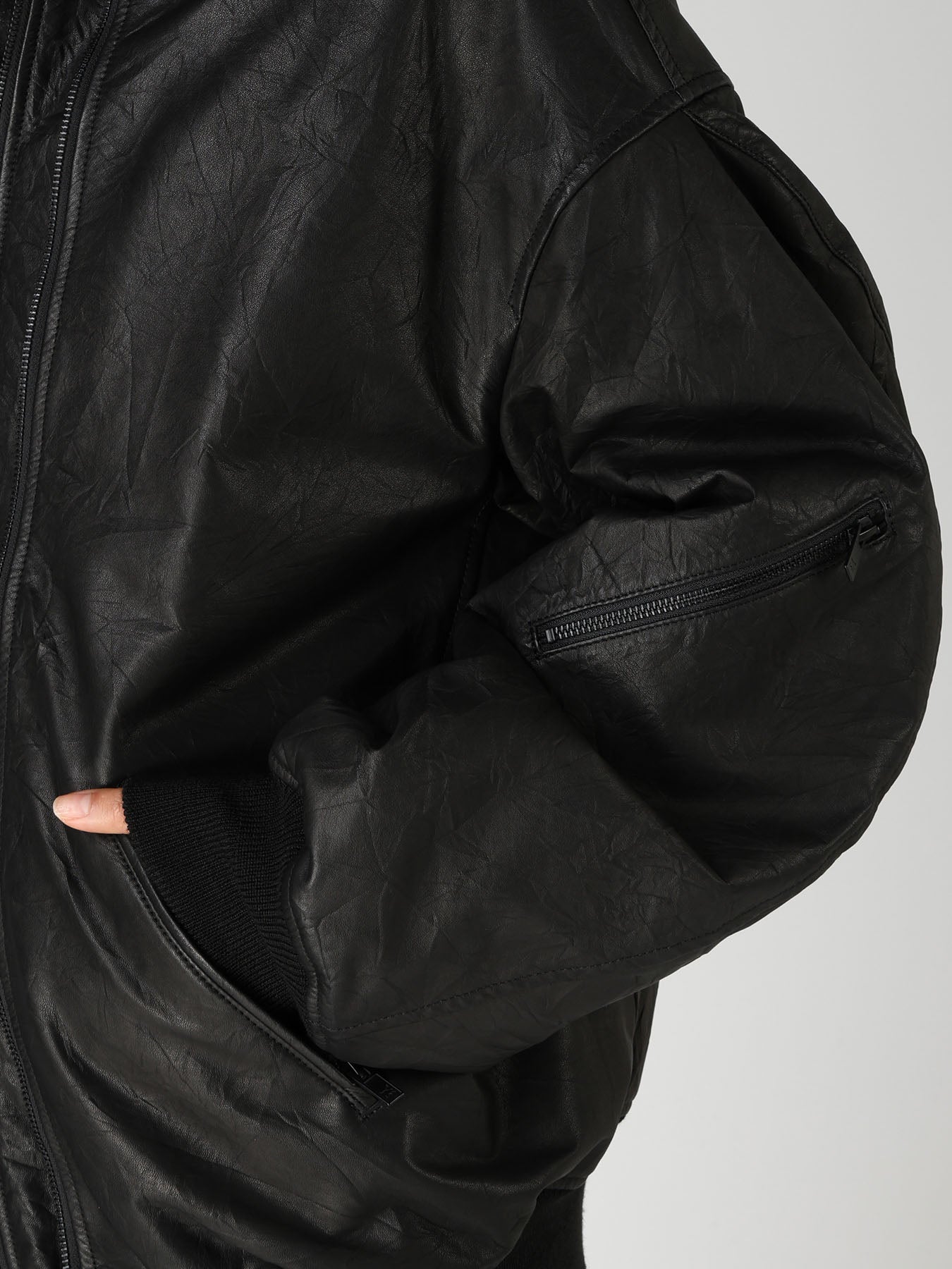 SOFT LEATHER DOUBLE ZIP BLOUSON