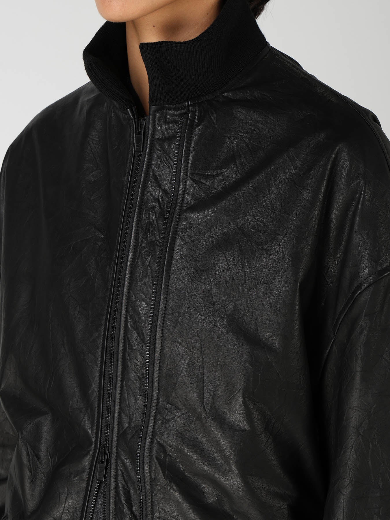 SOFT LEATHER DOUBLE ZIP BLOUSON