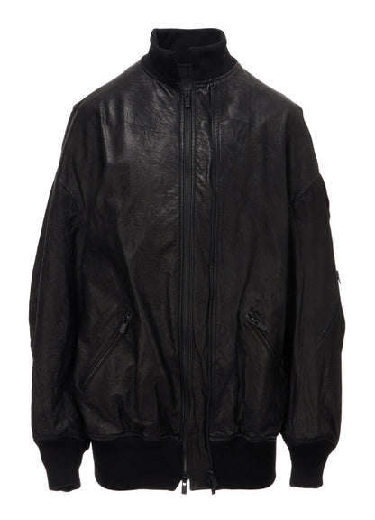 SOFT LEATHER DOUBLE ZIP BLOUSON