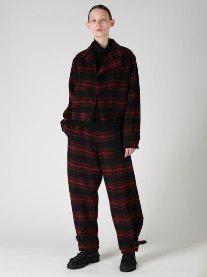 SHAGGY PLAID BLOUSON