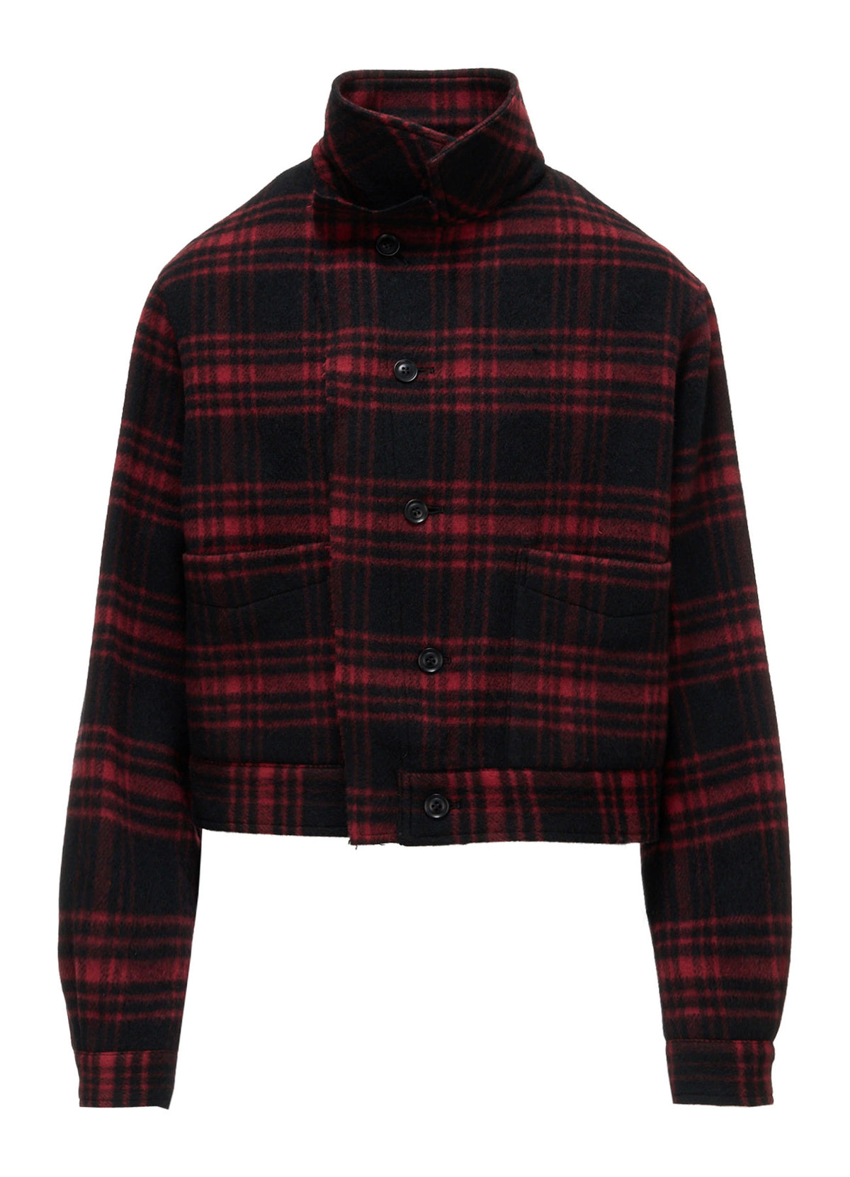 SHAGGY PLAID BLOUSON