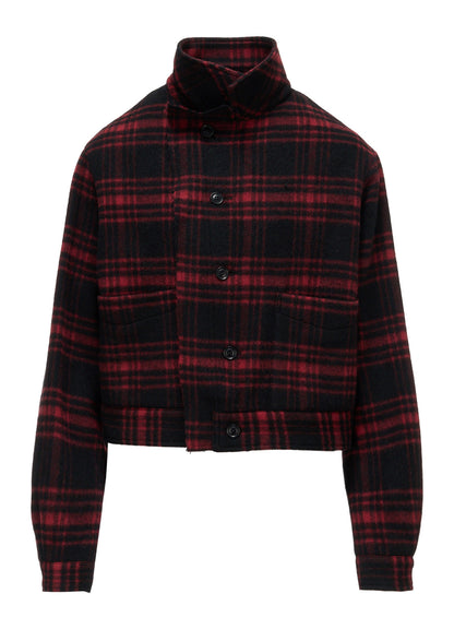 SHAGGY PLAID BLOUSON