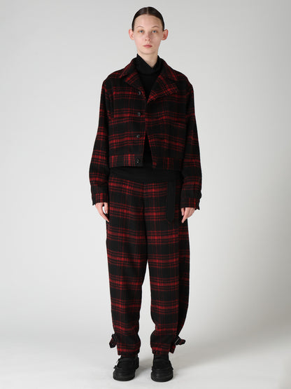 SHAGGY PLAID BLOUSON