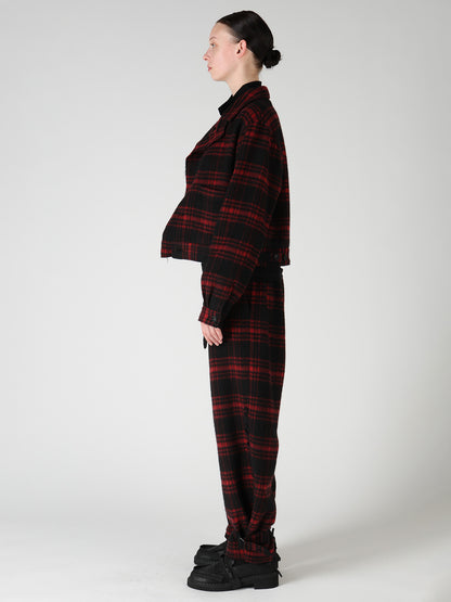 SHAGGY PLAID BLOUSON