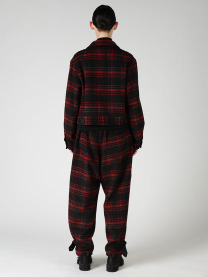 SHAGGY PLAID BLOUSON
