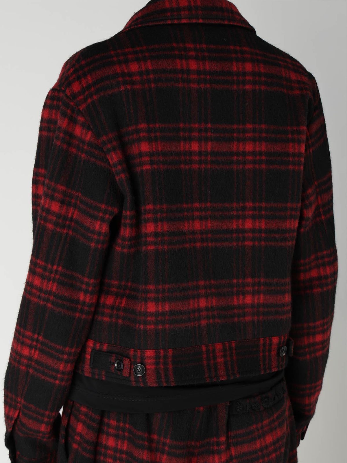 SHAGGY PLAID BLOUSON
