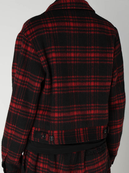 SHAGGY PLAID BLOUSON