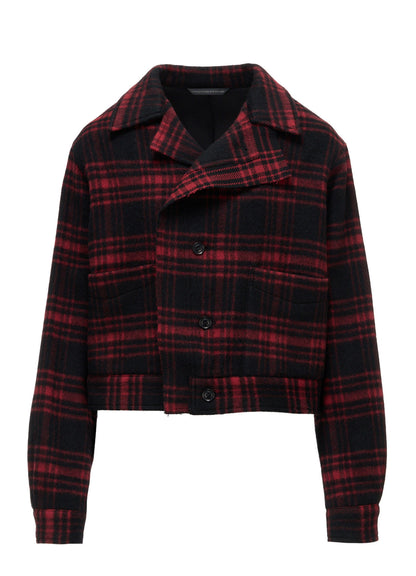 SHAGGY PLAID BLOUSON