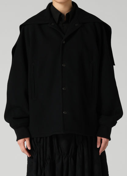 CASHMERE KNIT FLEECE SAILOR COLLAR JACKET