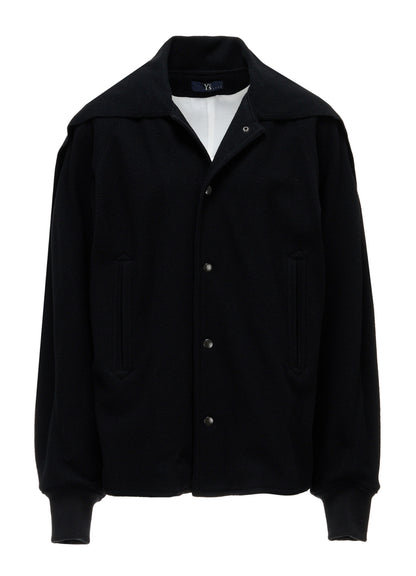 CASHMERE KNIT FLEECE SAILOR COLLAR JACKET