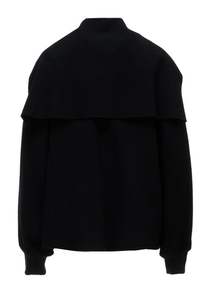 CASHMERE KNIT FLEECE SAILOR COLLAR JACKET