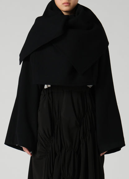 CASHMERE KNIT FLEECE WRAP BLOUSON