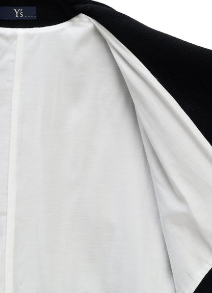CASHMERE KNIT FLEECE WRAP BLOUSON