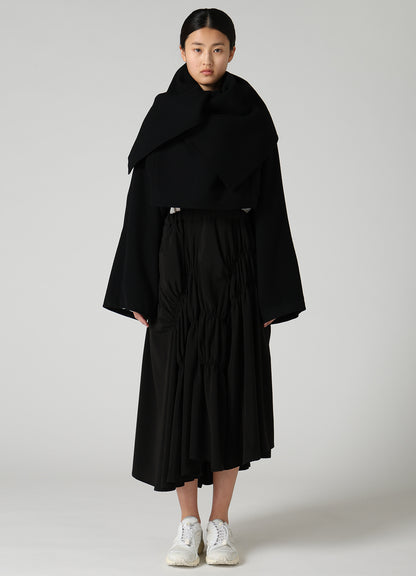 CASHMERE KNIT FLEECE WRAP BLOUSON
