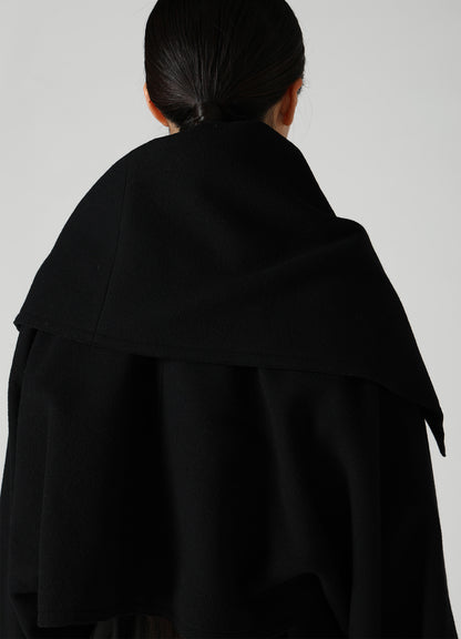 CASHMERE KNIT FLEECE WRAP BLOUSON