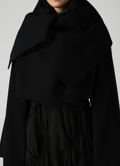 CASHMERE KNIT FLEECE WRAP BLOUSON