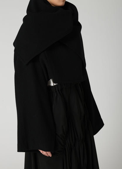 CASHMERE KNIT FLEECE WRAP BLOUSON