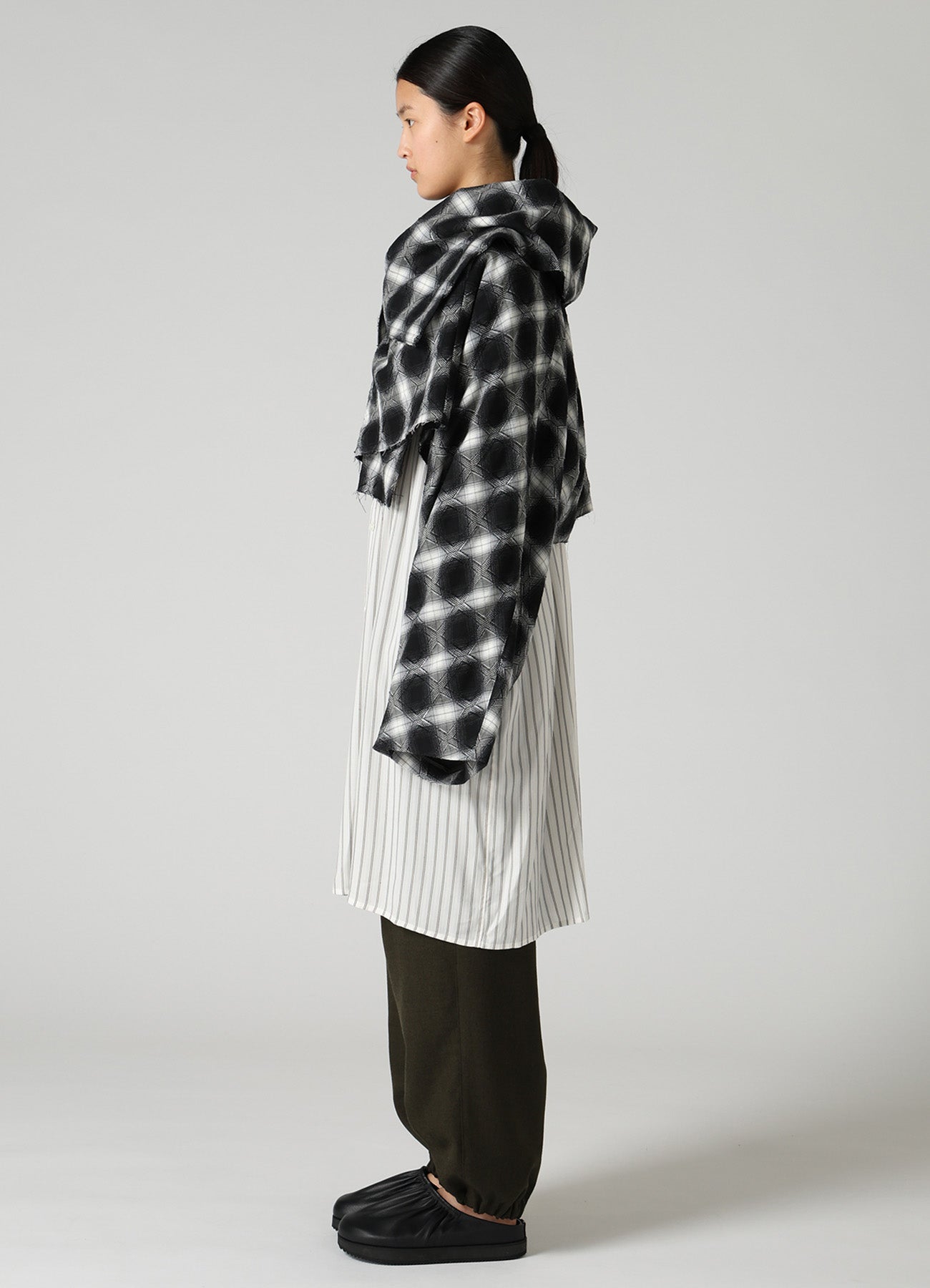 PLAID JACQUARD WRAP BLOUSON