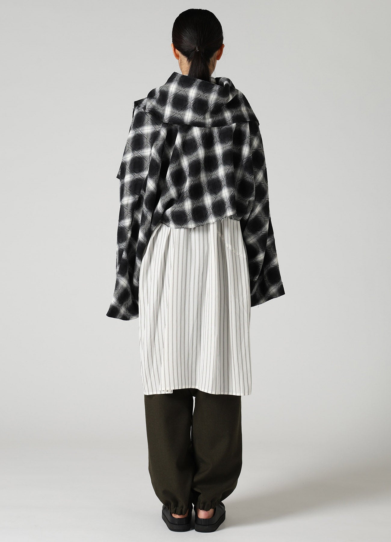 PLAID JACQUARD WRAP BLOUSON