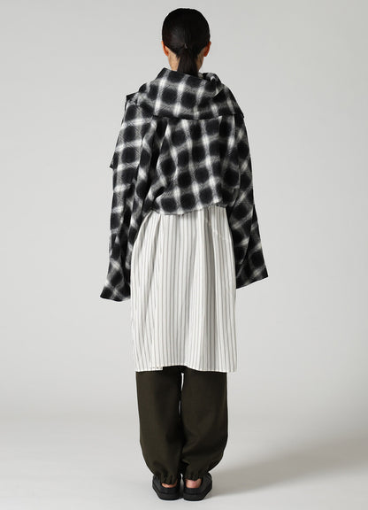PLAID JACQUARD WRAP BLOUSON