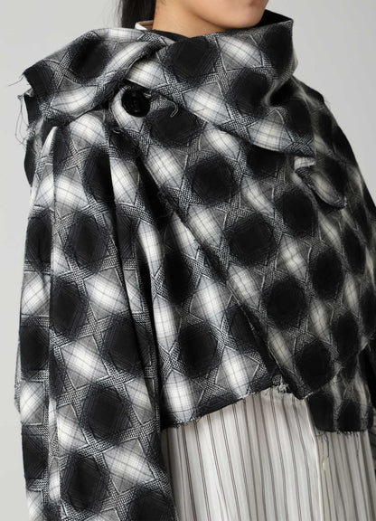 PLAID JACQUARD WRAP BLOUSON