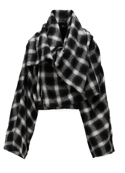 PLAID JACQUARD WRAP BLOUSON