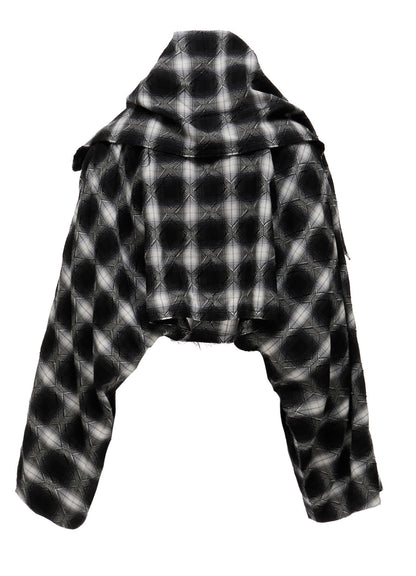 PLAID JACQUARD WRAP BLOUSON
