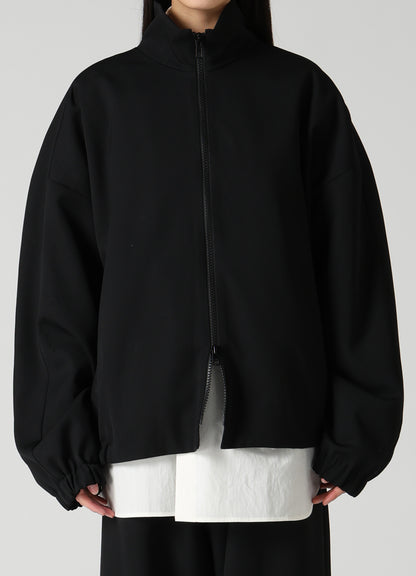 WOOL GABARDINE STAND COLLAR JACKET