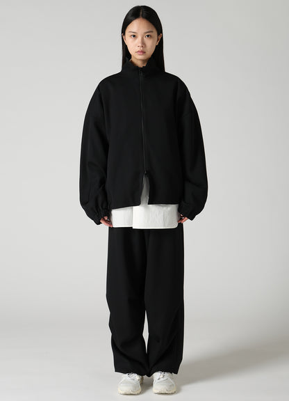 WOOL GABARDINE STAND COLLAR JACKET