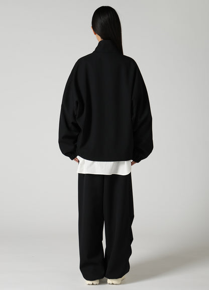 WOOL GABARDINE STAND COLLAR JACKET