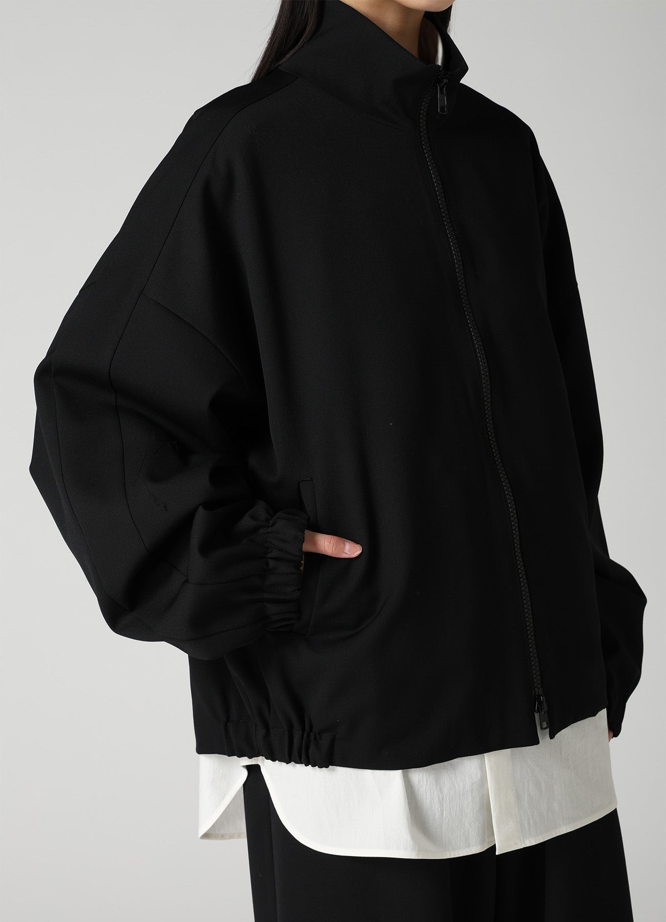 WOOL GABARDINE STAND COLLAR JACKET – THE SHOP YOHJI YAMAMOTO