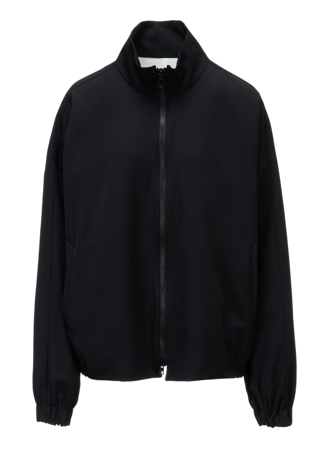 WOOL GABARDINE STAND COLLAR JACKET