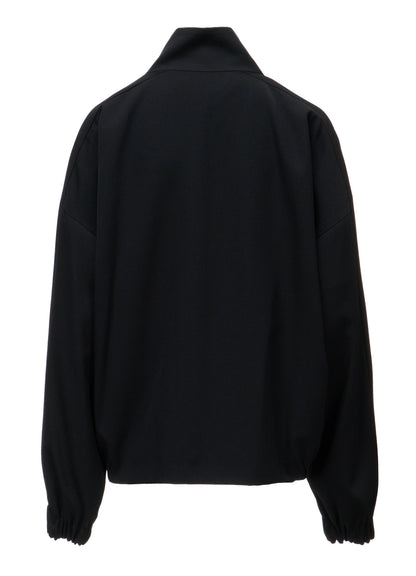 WOOL GABARDINE STAND COLLAR JACKET