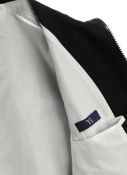 WOOL GABARDINE STAND COLLAR JACKET