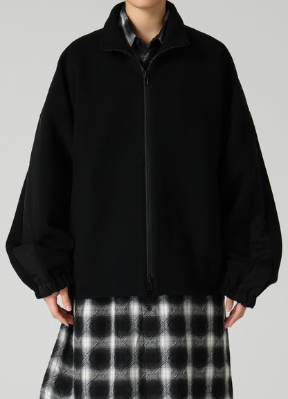 CASHMERE KNIT FLEECE STAND COLLAR JACKET