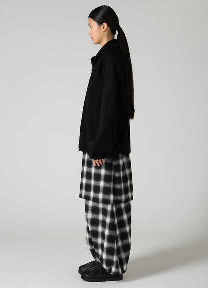 CASHMERE KNIT FLEECE STAND COLLAR JACKET