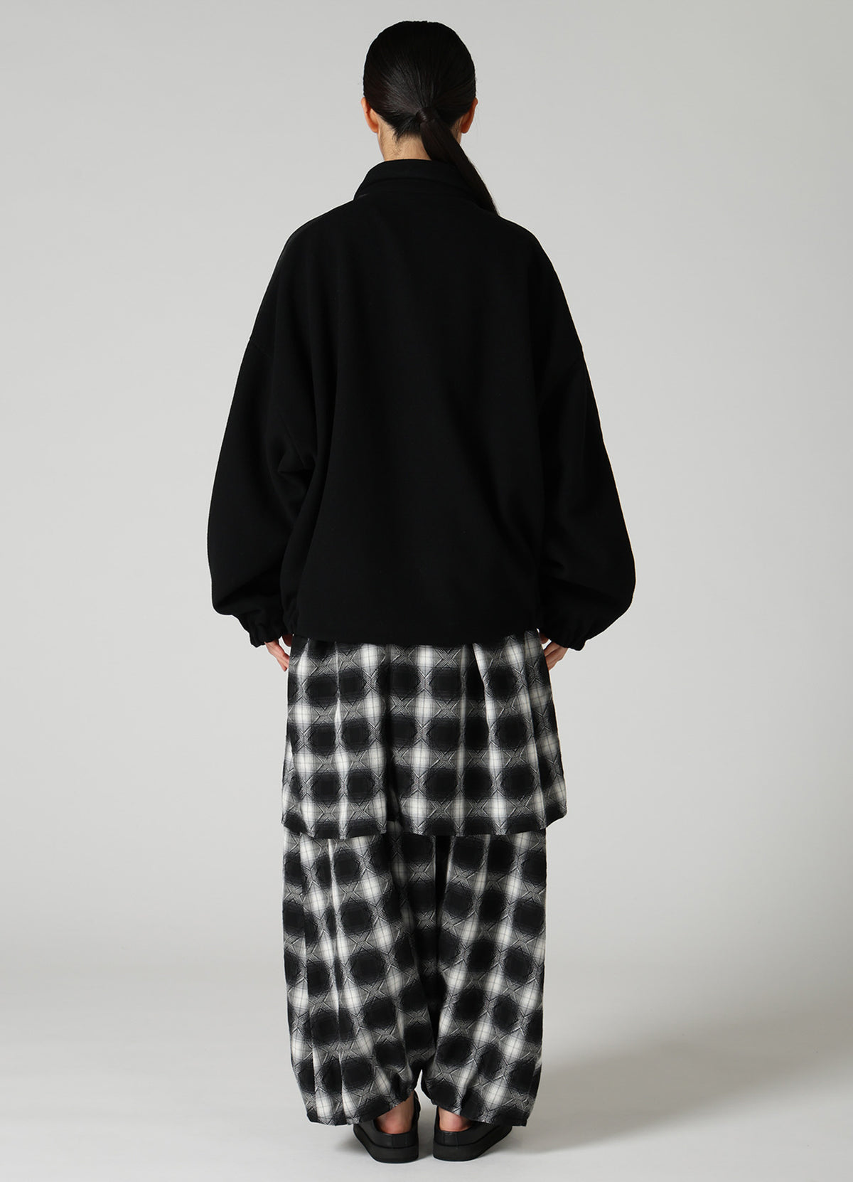 CASHMERE KNIT FLEECE STAND COLLAR JACKET