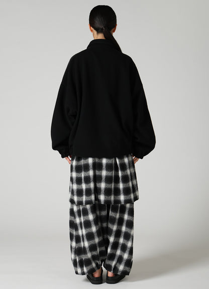 CASHMERE KNIT FLEECE STAND COLLAR JACKET
