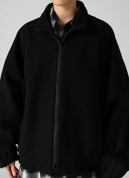 CASHMERE KNIT FLEECE STAND COLLAR JACKET