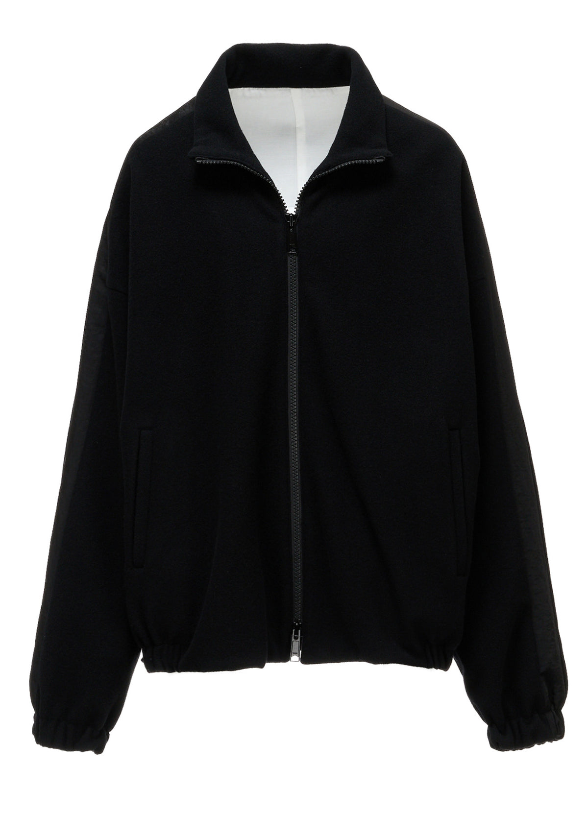 CASHMERE KNIT FLEECE STAND COLLAR JACKET