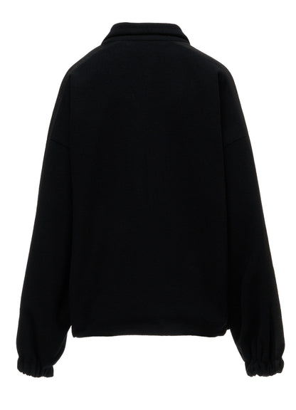 CASHMERE KNIT FLEECE STAND COLLAR JACKET