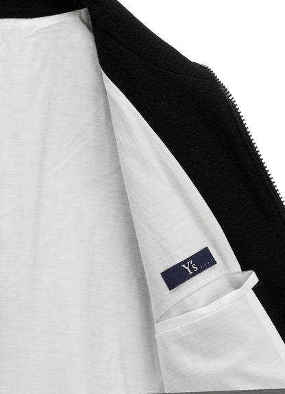 CASHMERE KNIT FLEECE STAND COLLAR JACKET